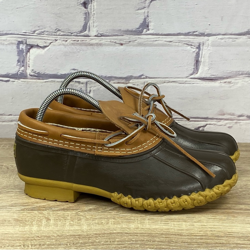 L.L. Bean Boots Rubber Moc Brown Slip On Shoes Wide